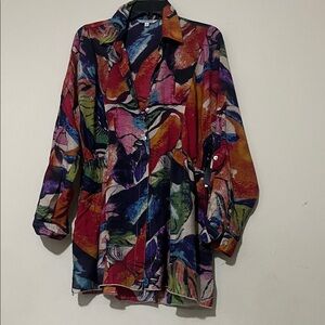John Mark Multicolor Abstract Shirt, with pockets. S (fits like a M)